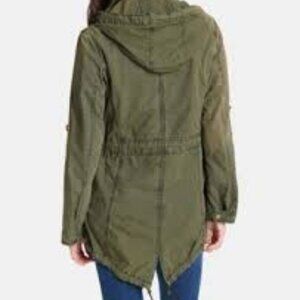 Love Tree Olive Green Utility Jacket – Hooded, Size S